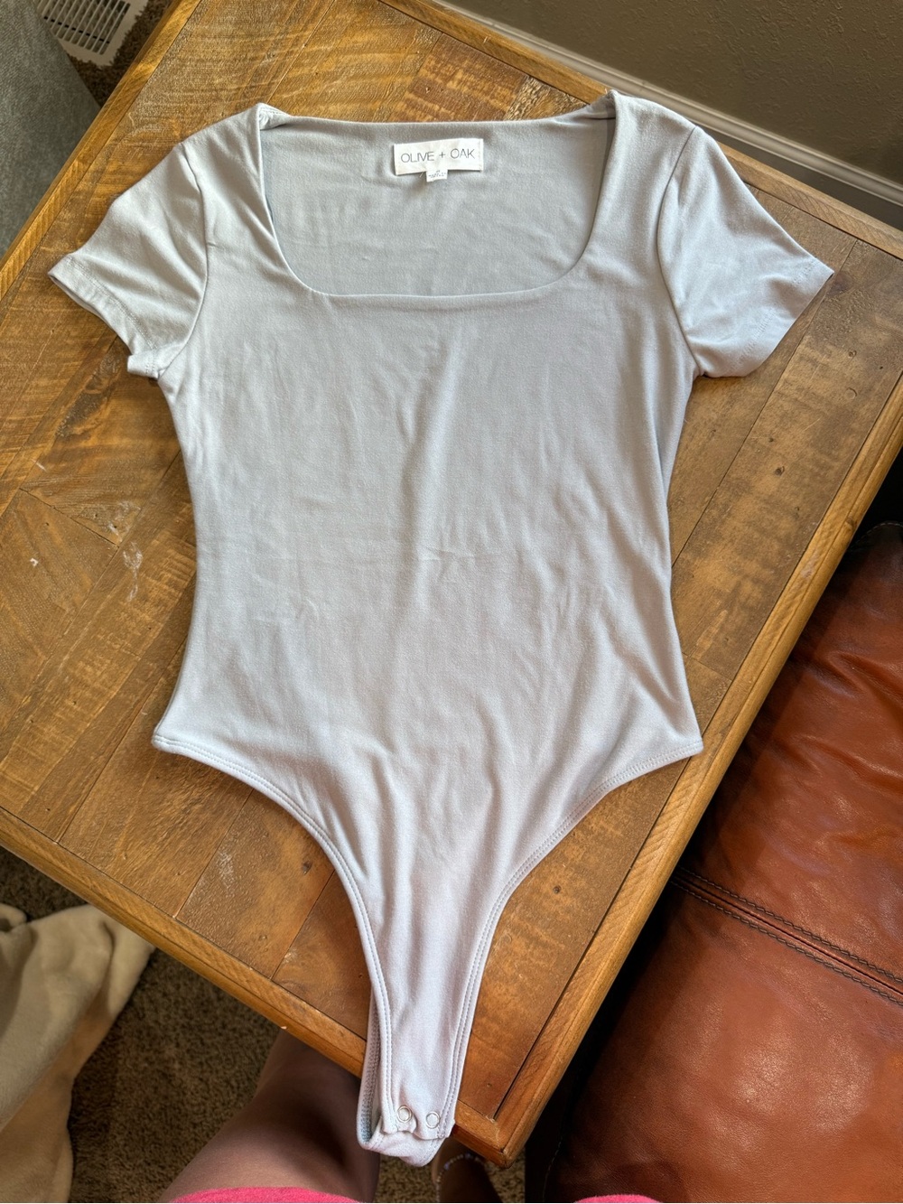 Olive & Oak Light Gray Scoop Neck Top